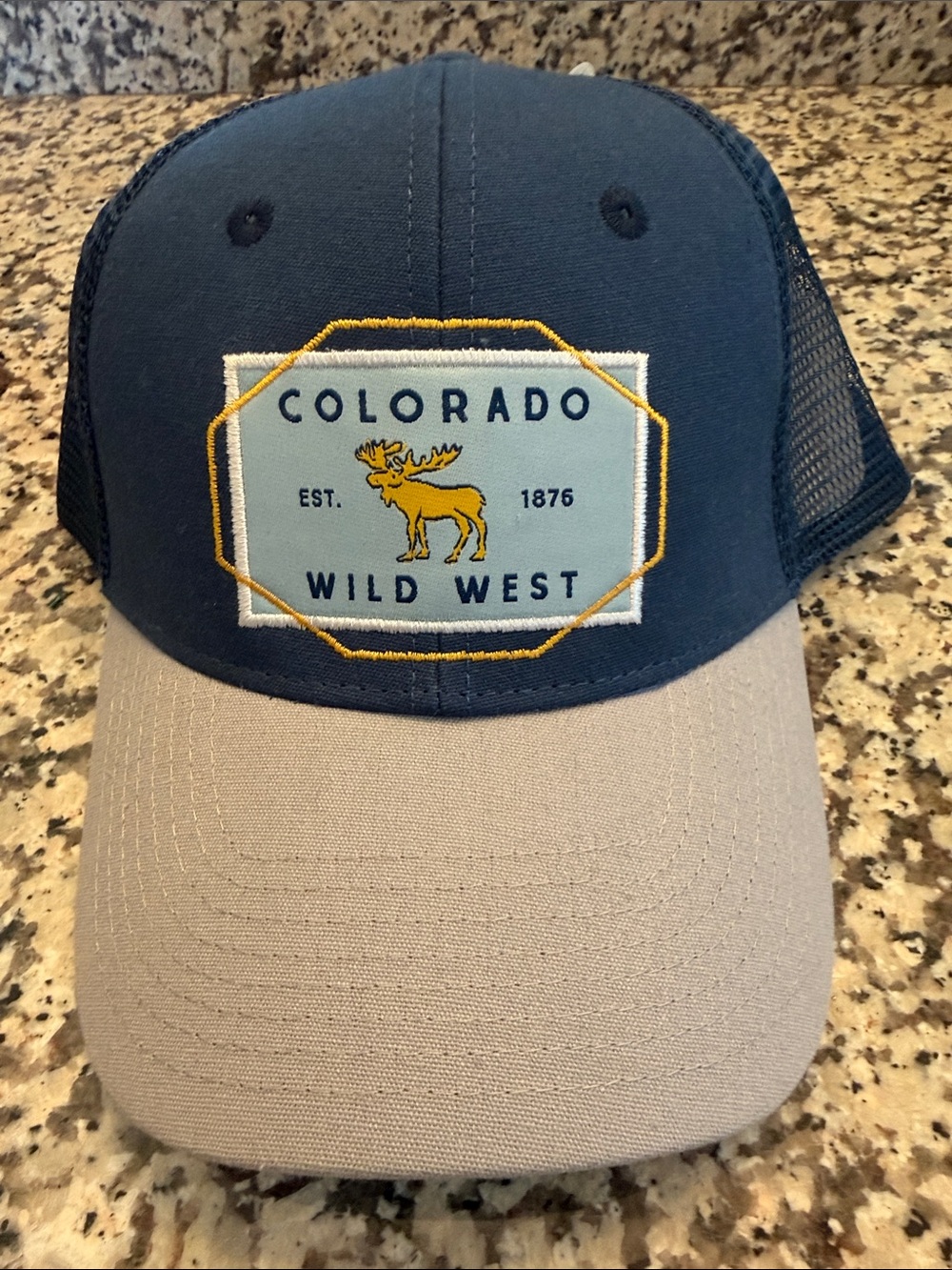 Ulu Colorado Wild West Trucker Hat - Navy & Tan with Yellow Patch